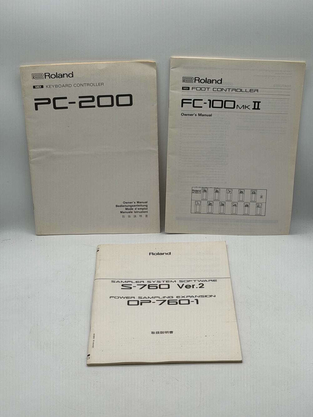 Vintage Roland Manual Lot – PC-200, FC-100 Mk II & S-760 / OP-760-1 Software